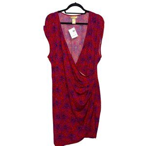 Miss Tina By Tina Knowles Bright Midi Pullover Faux Wrap Dress Sz 3X NWT